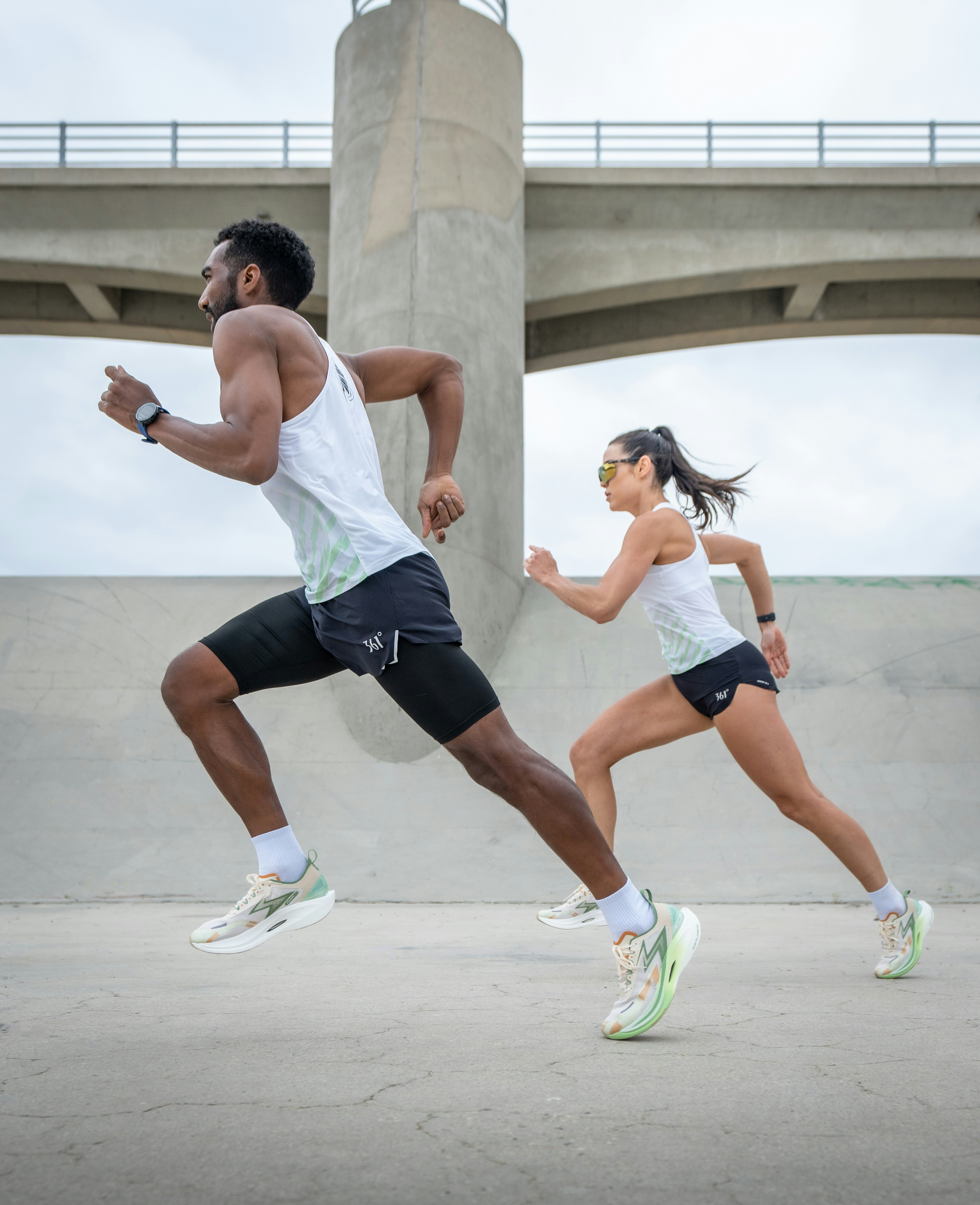 Active couple running together