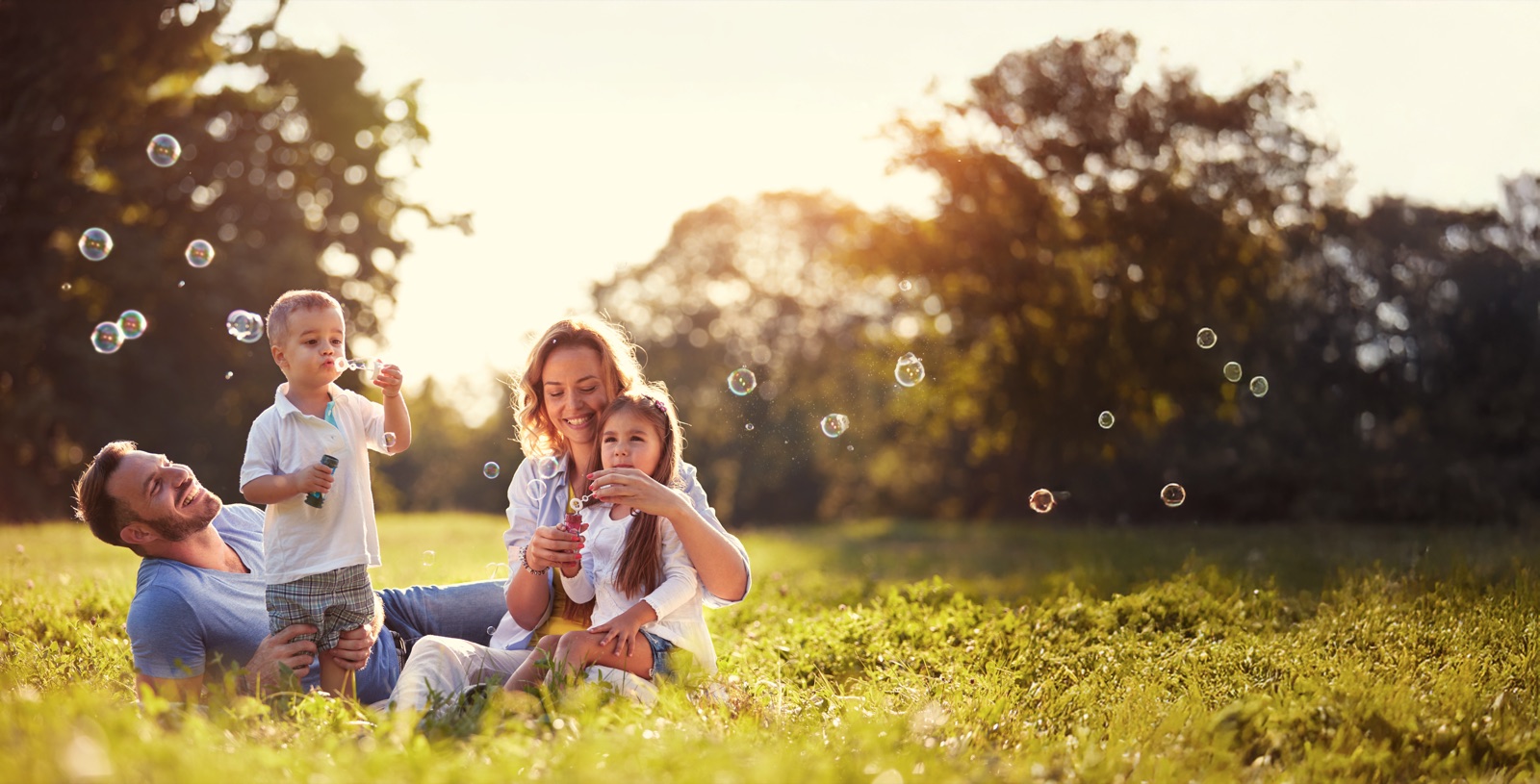 Happy family enjoying time together outdoors