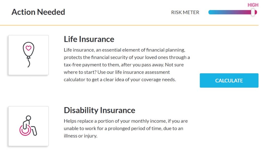 Assessment checkup screen
