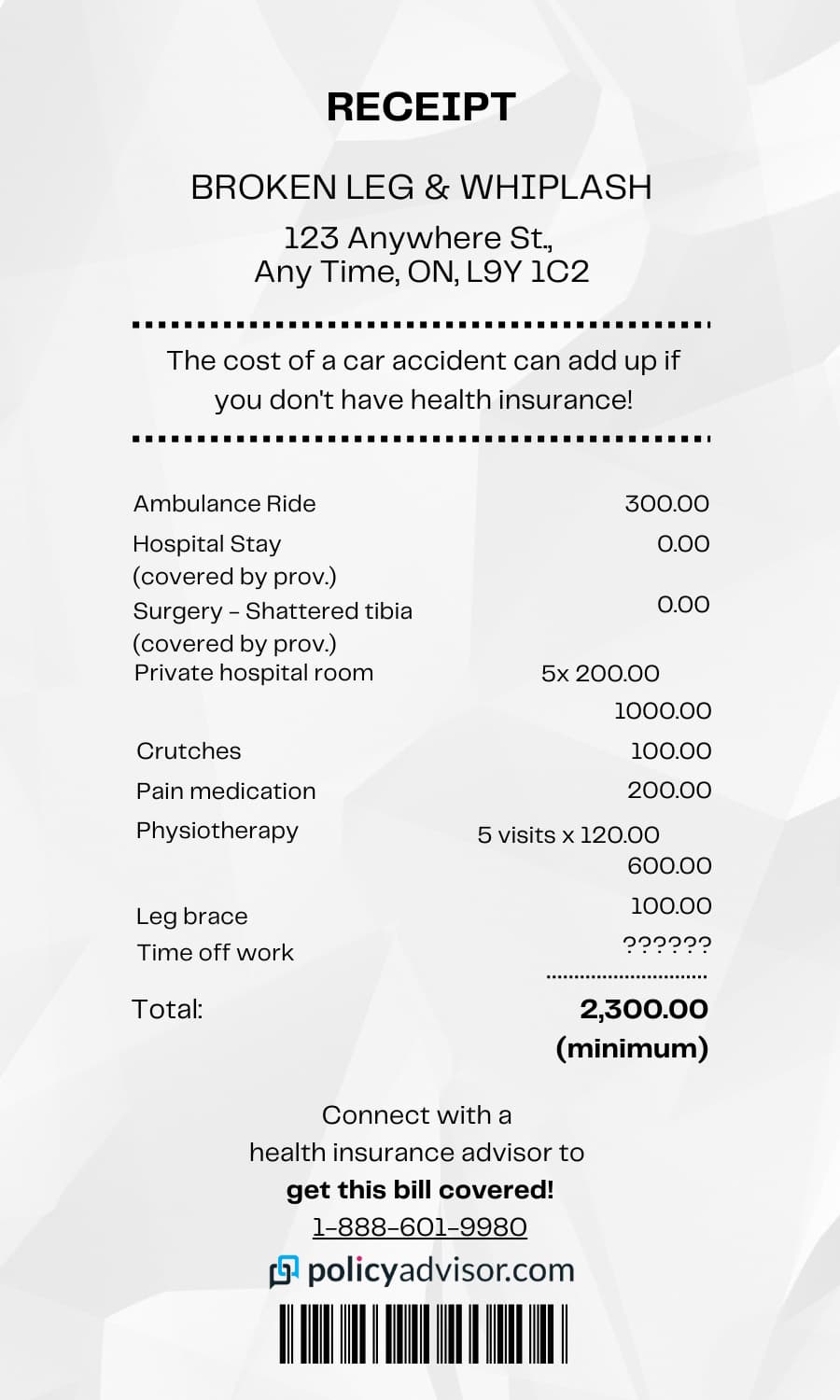 Cost of a broken leg